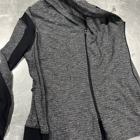 Lululemon Bhakti Yoga Asymmetric Double Zip Jacket (Black/Grey, Size 4) - Picture 2 of 6